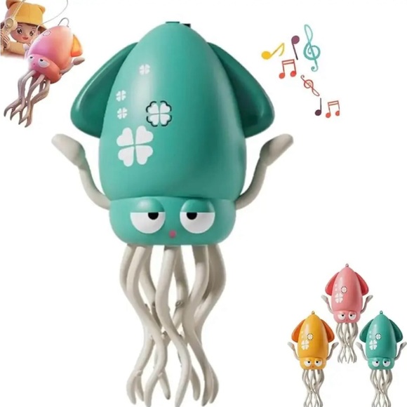 Dancing Squid Toy Tummy Time Toys Crawling Toys Wiggling Musical Standing Toy - Picture 9 of 10